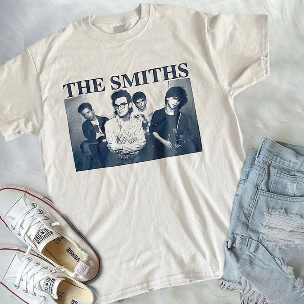 The Smiths Promo Band T-shirt Funny White Cotton Tee Vintage, Unisex Shirt